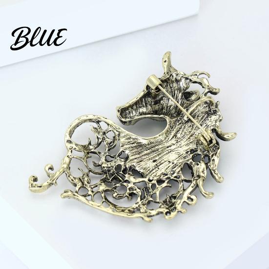 Animal Pin 1/4Pcs Retro Style Brooch Sparkling Rhinestones Inlaid Horse