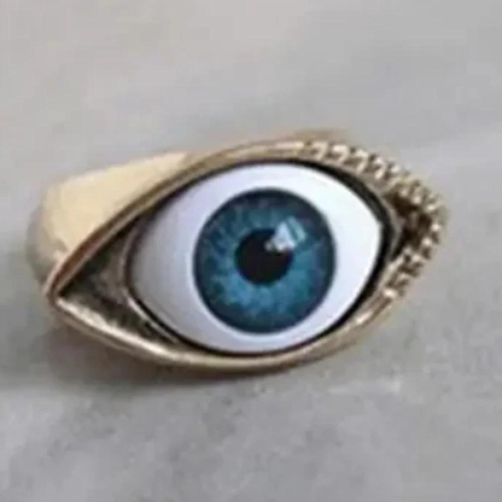 Punk Eyeball Rings for Men Women Unisex Evil Eye Vintage Halloween Jewelry Wholesale Exaggerated Gothic Rings Gift