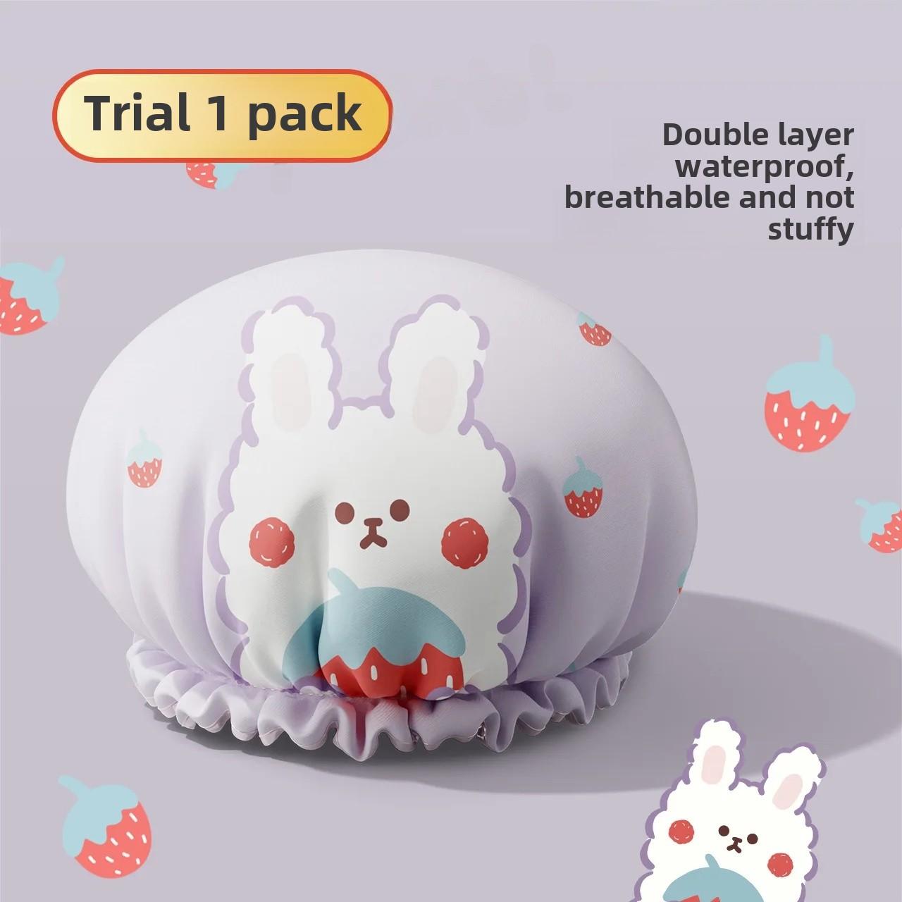 

Женская утолщенная двухслойная шапочка для ванны, шапочка для душа против смывания, кухонная маслостойкая, паронепроницаемая, для защиты волос, нескользящая