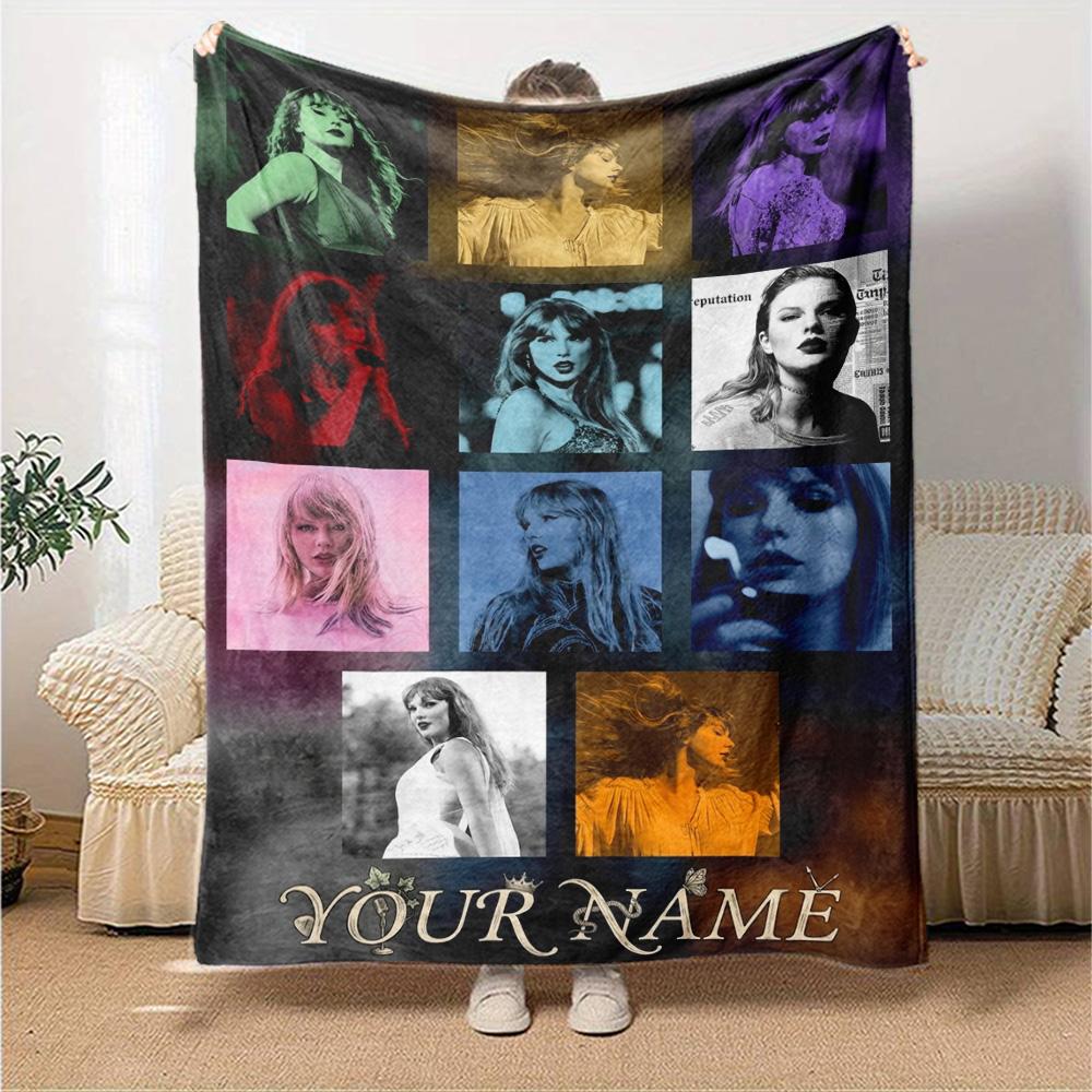 Name Custom Taylor Print Flannel Blanket High Quality Warm Comfortable Cover for All Seasons Perfect for Gifts Home Decor