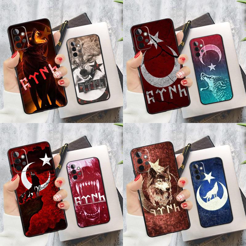 Turkey Turkish Flag Wolf Phone Case For Samsung Galaxy A15 A25 A55 A54 A34 A14 A35 A52 A32 A12 A51 A71 A13 A33 A53