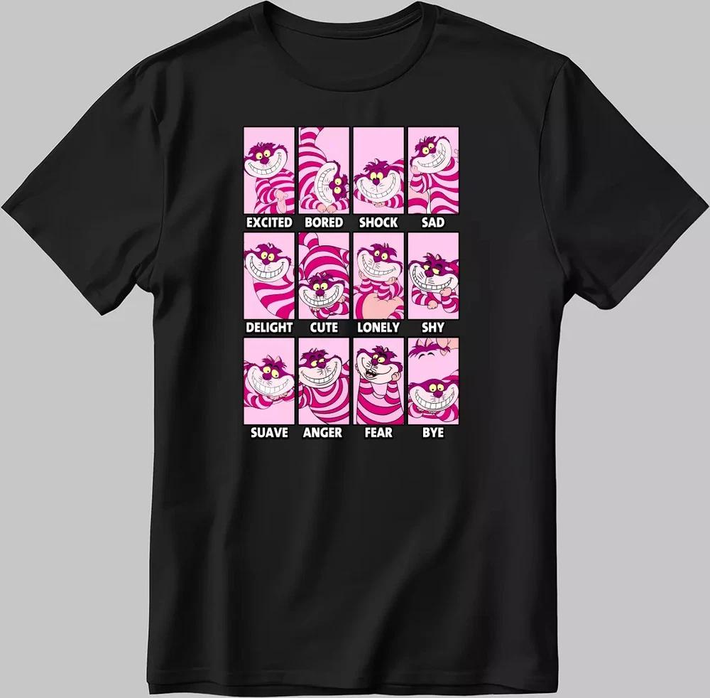 Cheshire Cat Black TShirt Emotions Character S