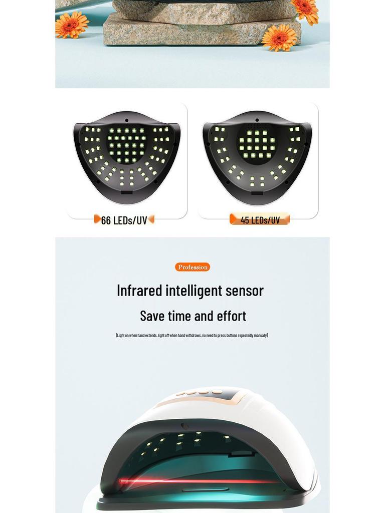 Smart Quick-Dry Nail Lamp for Salon Wearable Nails - No Blackening Hands, Light Therapy Curing Lamp