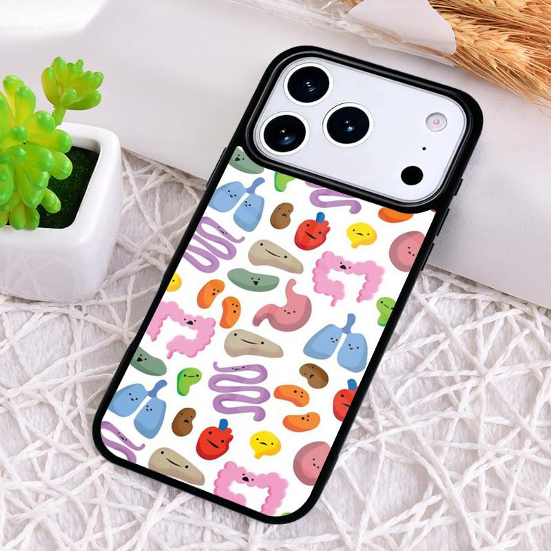 Medical Human Organs Brain Kidney Art Shockproof Phone Case for iPhone 17 Air 16e 15 11 12 14 13 Pro Max Cover Coque