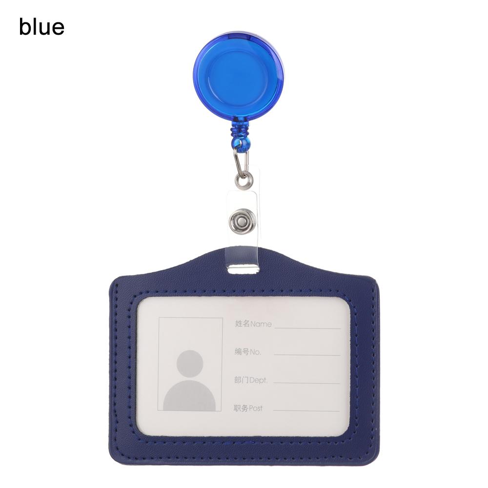 Bank Credit Card Holders Bus ID Identity Cards Case Multicolor Badge with Retractable Reel Work Card Cover PU Leather Cardholder