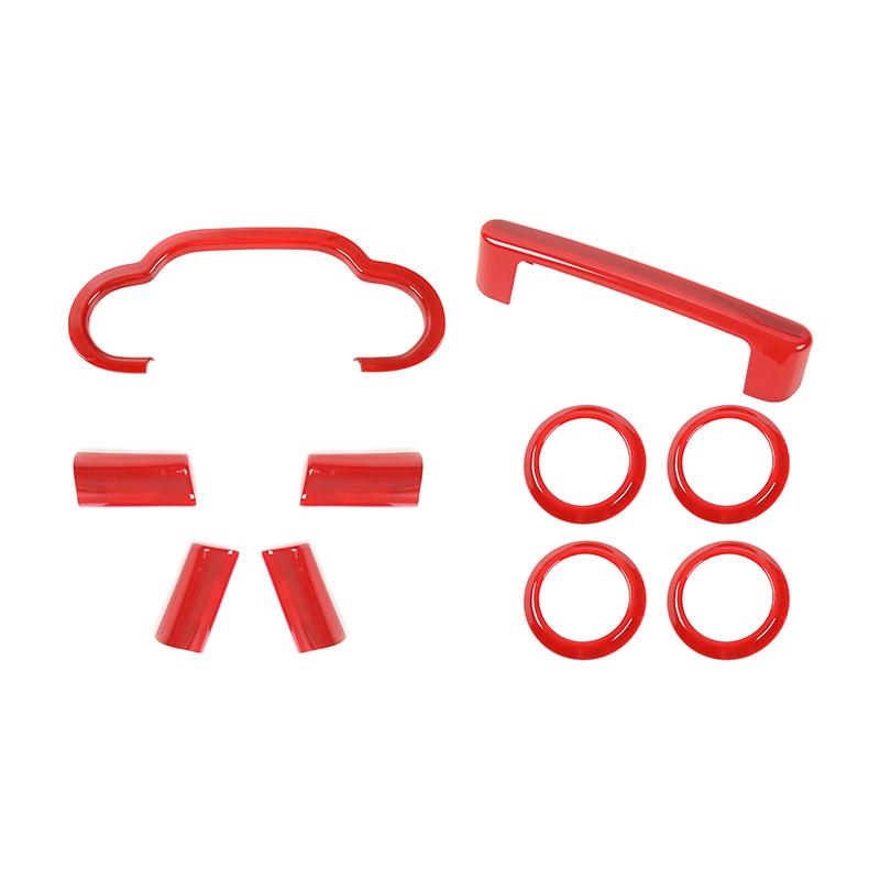 

Центральное управление приборной панелью, украшение на руль, интерьерный комплект, подходит для Jeep Wrangler JK 2007-2010, автомобильные аксессуары красный