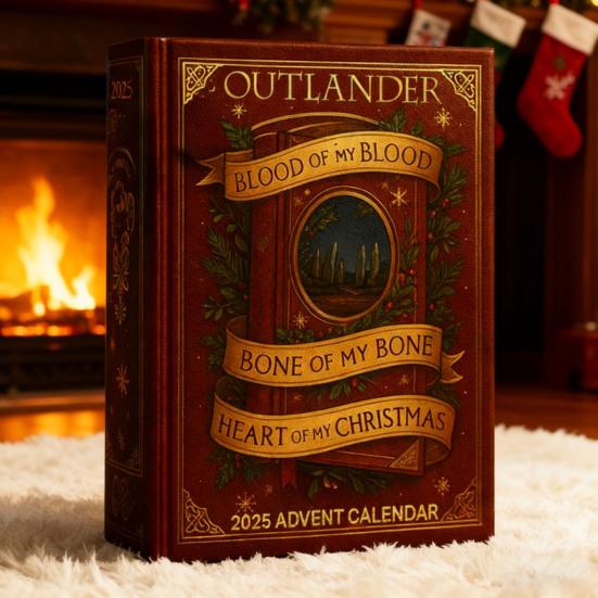 Outlander Blut-Themen Adventskalender 24-Tage Weihnachts-Countdown-Box mit Acryl-Ornamenten