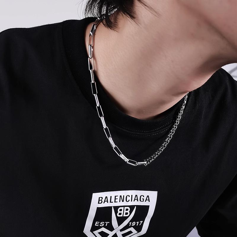 Double-Layer Stainless Steel Couples Bracelet & Cuban Necklace Set: Unique, Trendy Jewelry for Men & Women