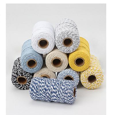 2mm100M Snur Macrame Snur de bumbac Snur Artizanat Snur de ață colorat Bricolaj Sfor răsucit Cusut manual Decorare de nuntă acasă