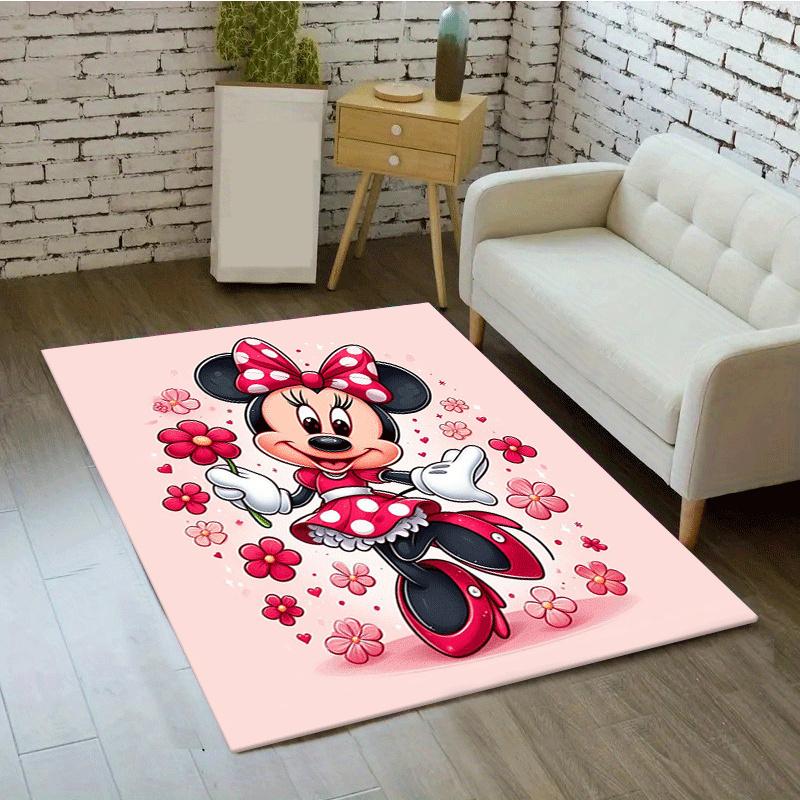 1pc Minnie Printed Carpet: Rectangle Rug for Living Room, Bedroom, Office, Home Decor, Kitchen, Non-slip, Game Area Rug