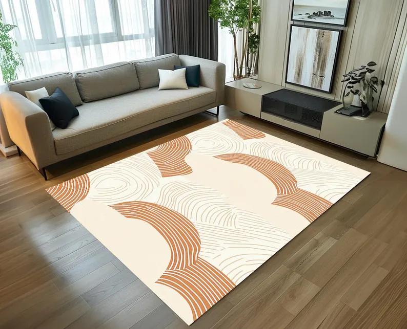 

Ковры для спальни, ковры с кривыми линиями, абстрактные коврики для зоны, мягкие текстурированные коврики для двери, волнистые круги, коврики для пола, фланель, гостиная, прихожая 40X60cm-16x24in