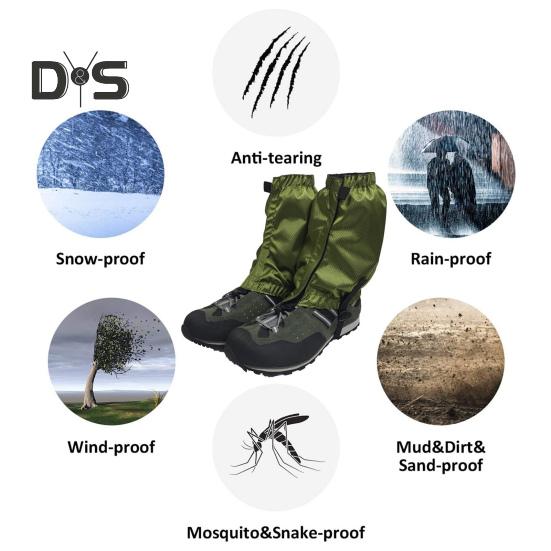 1 Pair Outdoor Leg Gaiter Adjustable Waterproof Men Women Hiking Climbing Snow Skiing Hunting Snake Guard Snow Boot Shoe Gaiter Leg Protector Cover