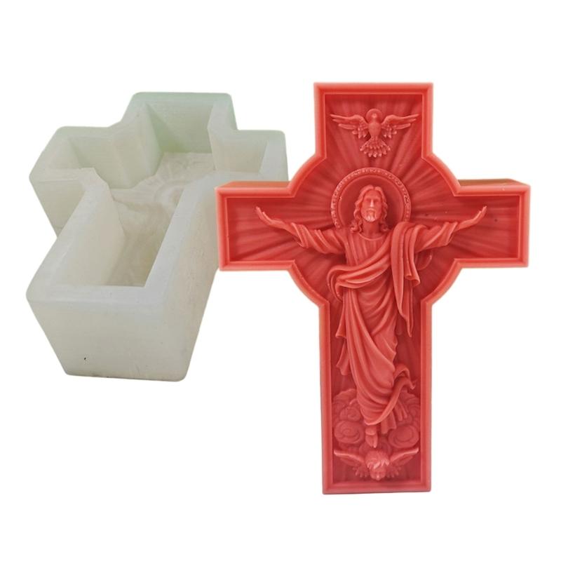 Silicone Geometric Candle Mold for Cross Candle Making Reusable Candle Resin Epoxy Mould Casting Mold DIY Silicone Mould 1