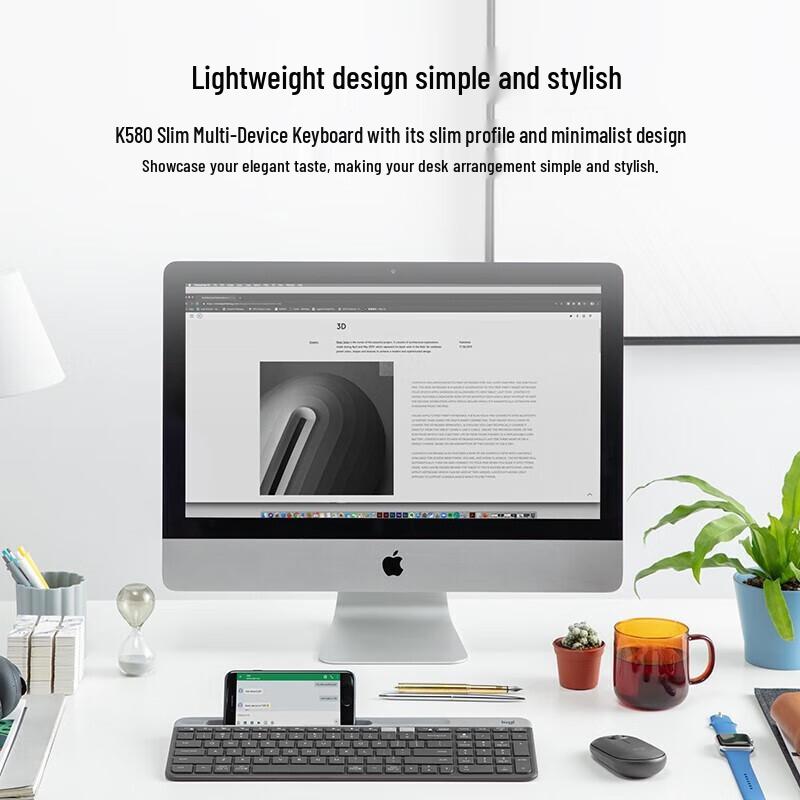 Logitech K580 Multi-Device Wireless Bluetooth Keyboard with Phone Holder