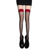 Black Stockings with Red Edges, Anti-snag, Sexy Spliced Long Socks for Women, Over-the-knee Socks, Ultra-thin Thigh-high Socks for Fashion Wear
