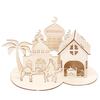 EID Puzzle Ornament DIY Castles Wood Decoration EID Craft Home Tabletop Ornament Middle East Festival Celebration Party