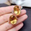 Yellow Citrine Imitation Diamond Ring - Women's Open Gem, Large Particle, Dazzling Design