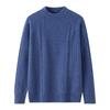 Men's Thick 100% Pure Wool Half-High Collar Knit Cashmere Pullover Sweater for Autumn and Winter