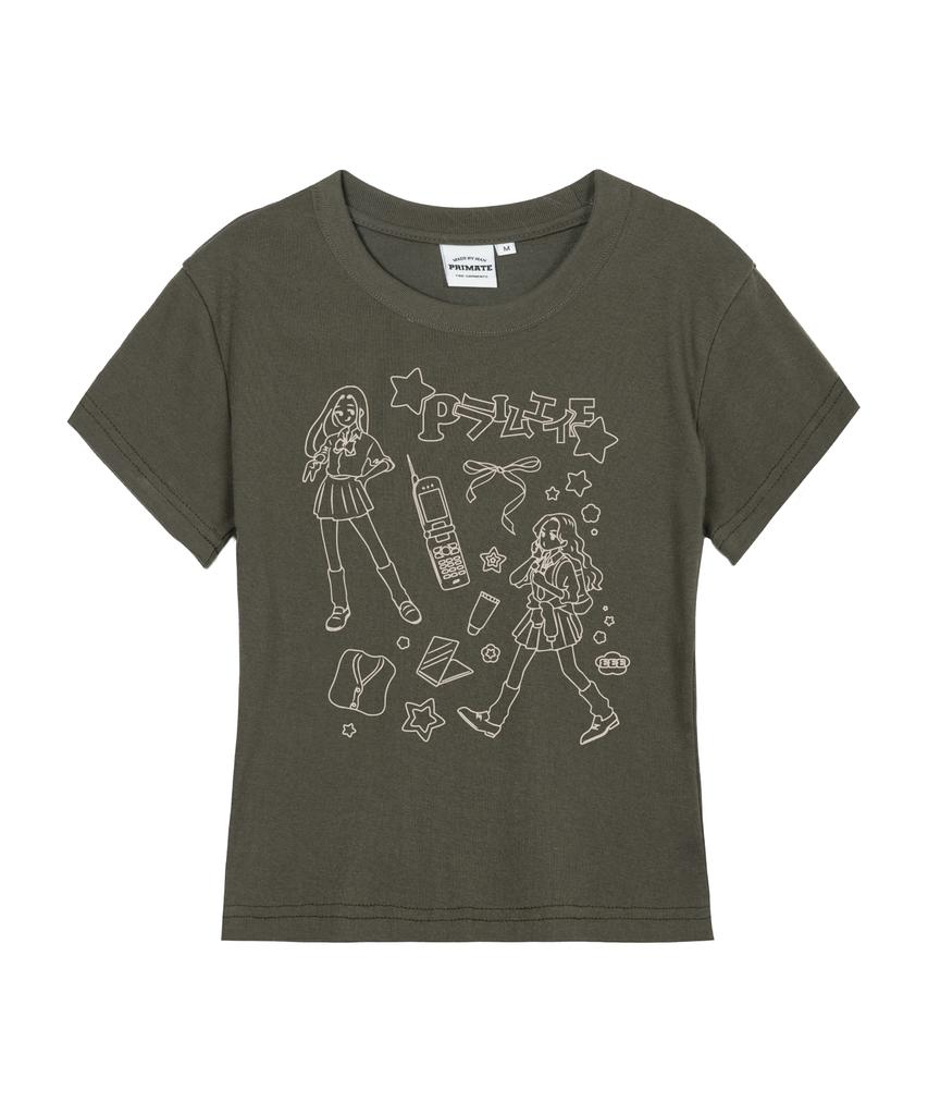 PRIMATE S Girl Women'S Slim Fit Short Sleeve T-Shirt 5 Colors