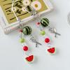 Cute Fruit Keychain Creative Summer Watermelon Pendant Key Chain Beaded Mobile Phone Anti-Lost Lanyard Bag Decorative Keyring