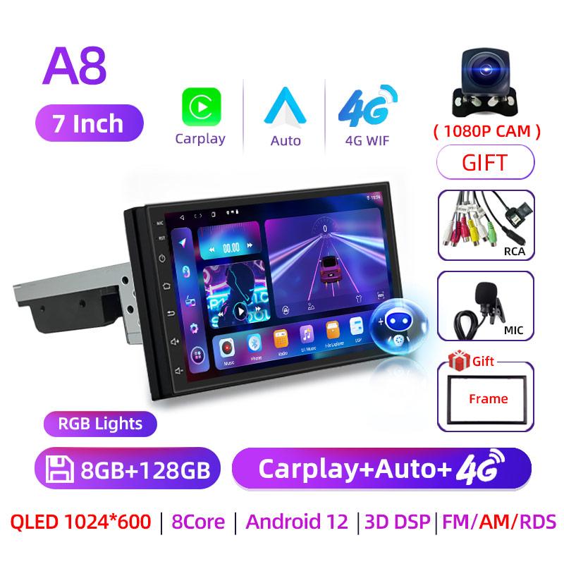 7'' 10'' 8Core Android 11 1Din Car Multimedia CarPlay 5G Universal Navigation GPS 1 DIN Headunit Auto Radio Audio Stereo dvd