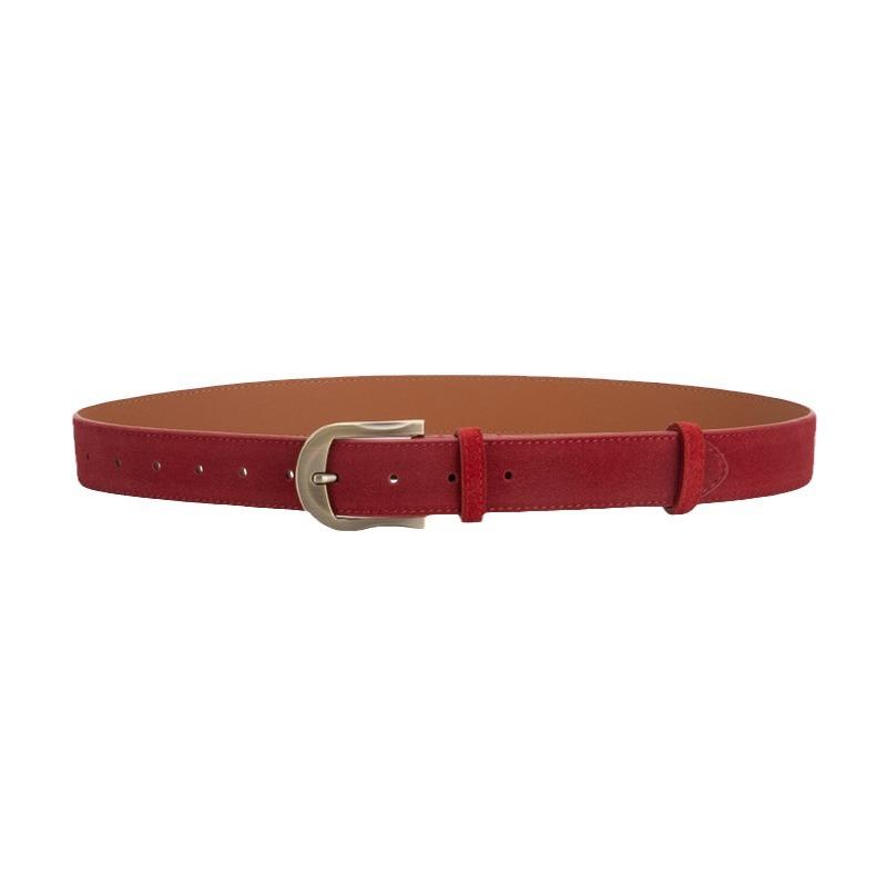 Frosted Velvet Belt Women'S Simple Pin Buckle Belt Jeans Decorative Belt Women