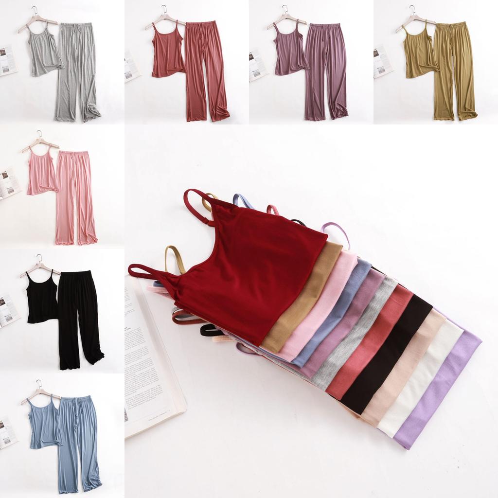 Modal Sleepwear Set For Women With Loose Fit Ruffle Pants Breathable Loungewear For Home Use