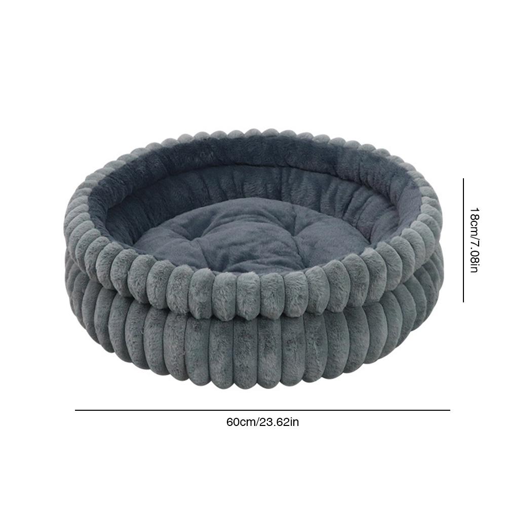 60cm Washable Round Cat Beds with Anti-Slip Bottom Calming Pet Bed Dog Beds & Furniture Load Capacity of 15 Kg for Indoor