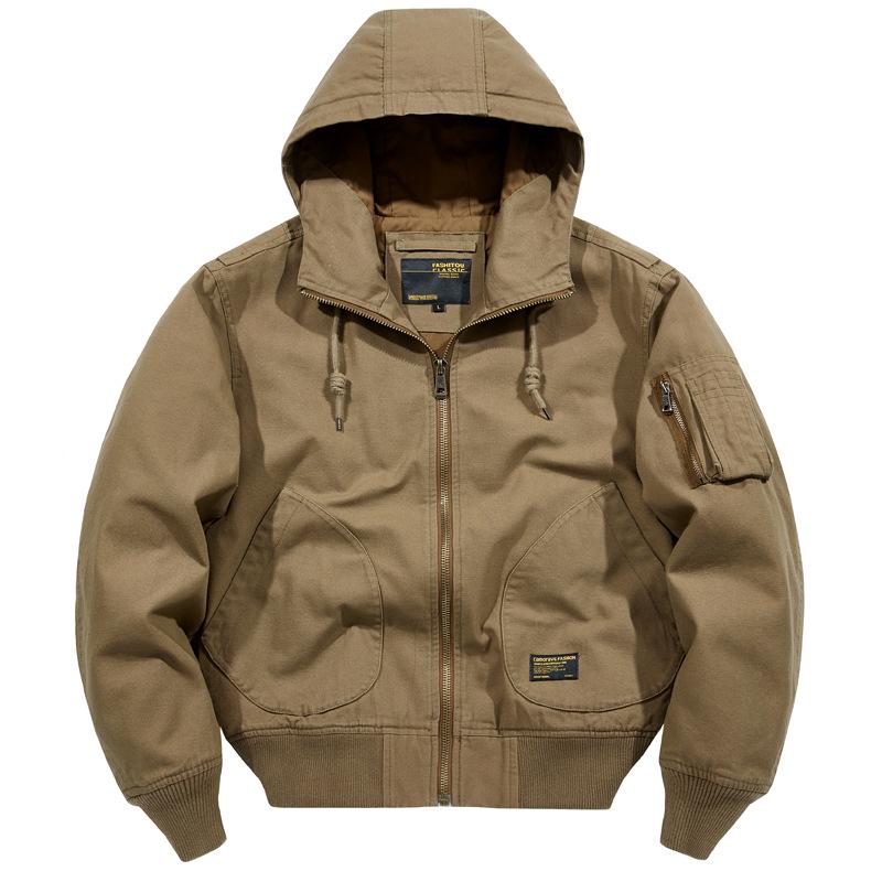 Мужская повседневная ветровка с капюшоном: Модная куртка-пилот на весну и осень