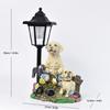 Realistic Resin Dog Garden Decoration with Solar Lighting Hand Painted Dog Figurine for Porch and Balcony Yard Ornament