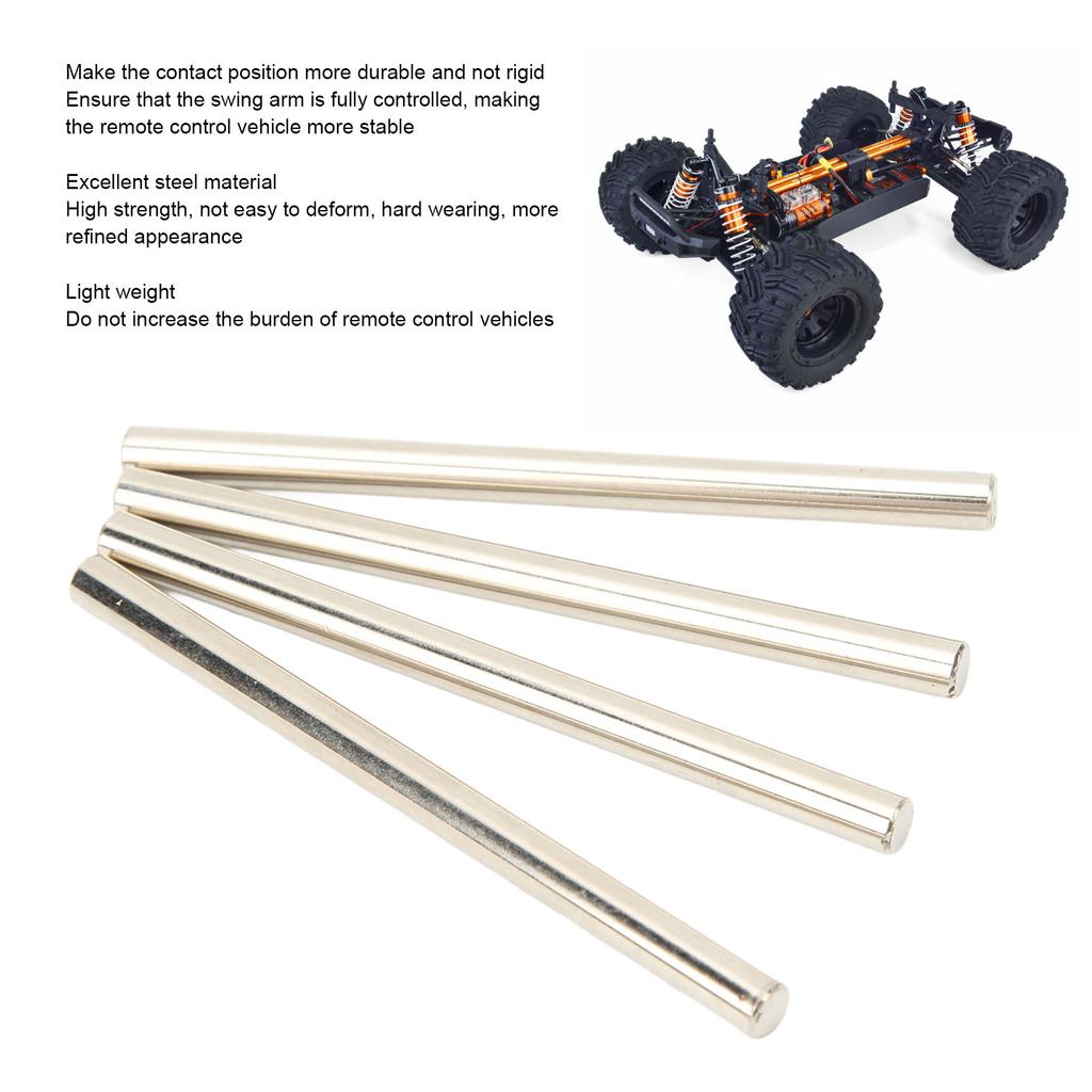 4 Pcs RC Lower Hinge Pin L77mm D5mm Steel Lower Swing Arm Pin for ZD Racing MX 07 1/7 Remote Control Car