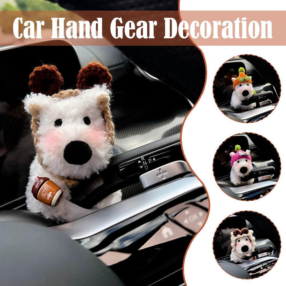 Car Mounted West Highland Accessories Car Gear Shift Decorations, Turn Signal Dog Dolls Wiper Dolls Rearview Mirror Ornaments