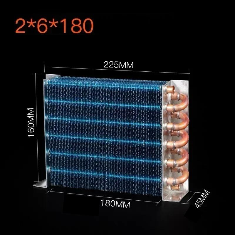 1PCS Copper Tube Heat Exchanger for Physical Cooling Condenser Coil Refrigerator Aluminum Fin Heat Exchanger Small Without Shell