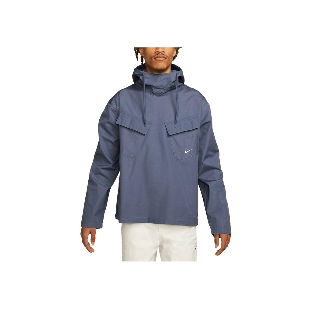 Nike Sport Casual Woven Pullover Logo Sweatshirt Men Tops Finn-Blue DX0718-491