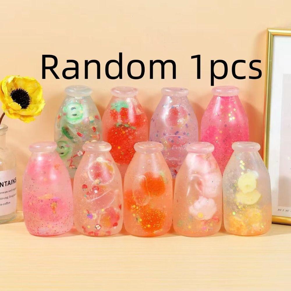 Random Color Transparent Bottle Fidget Toys Transparent Maltose Bottle Squishy Toy Fun Gift