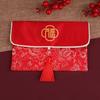 Blessing Words Brocade Red Envelop Embroidery Best Wishes Hongbao Lucky Tassel New Year Red Pockets Lunar New Year