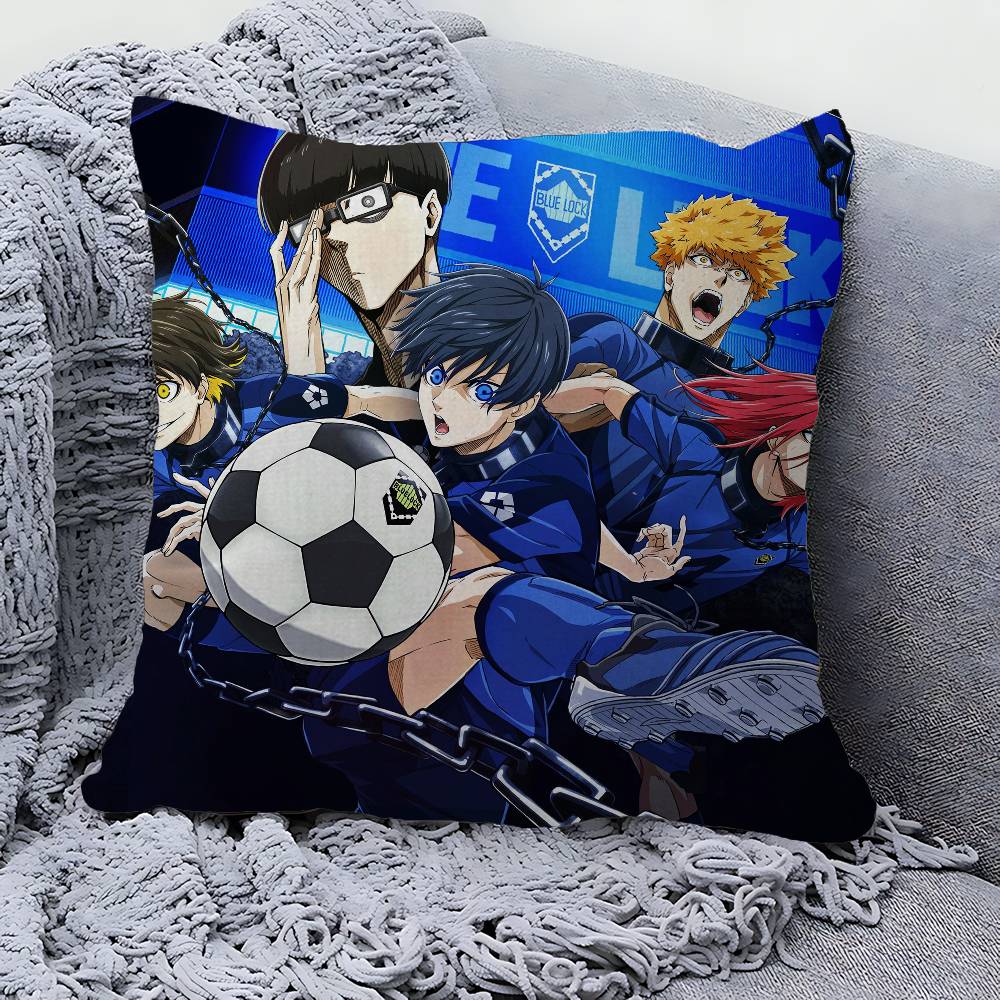 Japan Manga Blue Lock Pillow Cover for Bedroom Room and Living Room Sofa Decorative Cushion Cover