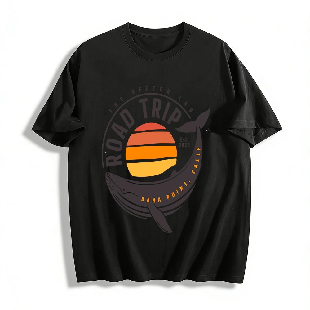 2025 Dana Point Road Trip Whale Sunset Graphic Casual T-Shirt Pure cotton T-shirt XXS
