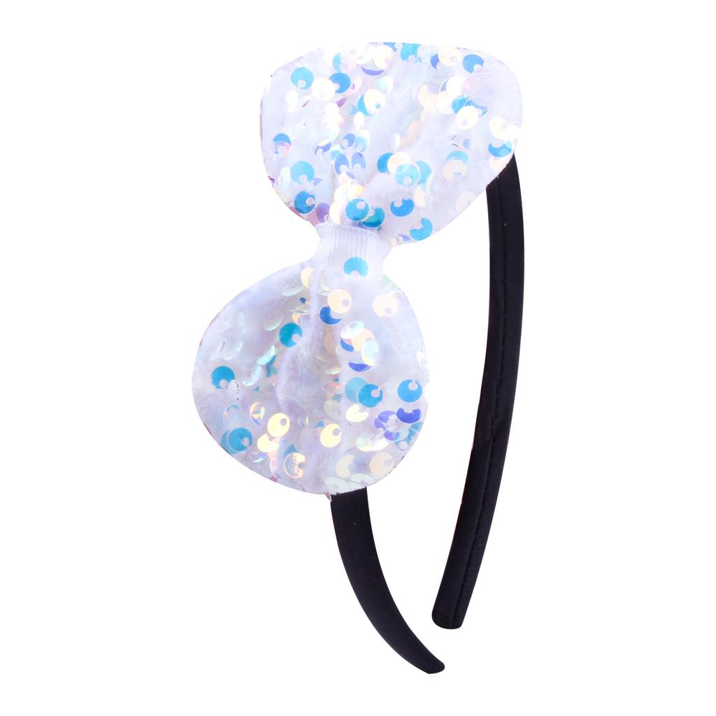 Glitter Bow Headband for Girls Red Bowknot Hair Bands Halloween Christmas Party Cosplay Costume Gifts for Teen Women