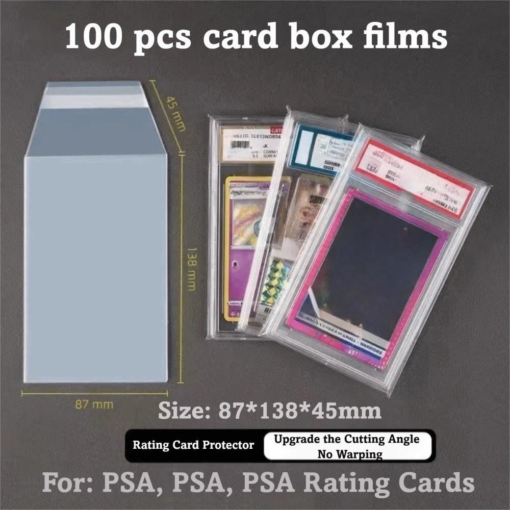 New 100 Sheets Transparent PSA BGS Slab Sleeve Strong Durable PSA BGS Card Brick Film Waterproof Score Card Protective Film