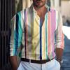 Camicia Casual a Maniche Lunghe da Uomo Primavera Autunno con Stampa Semplice e Versatile di Tendenza Camicie da Uomo a Vestibilità Ampia