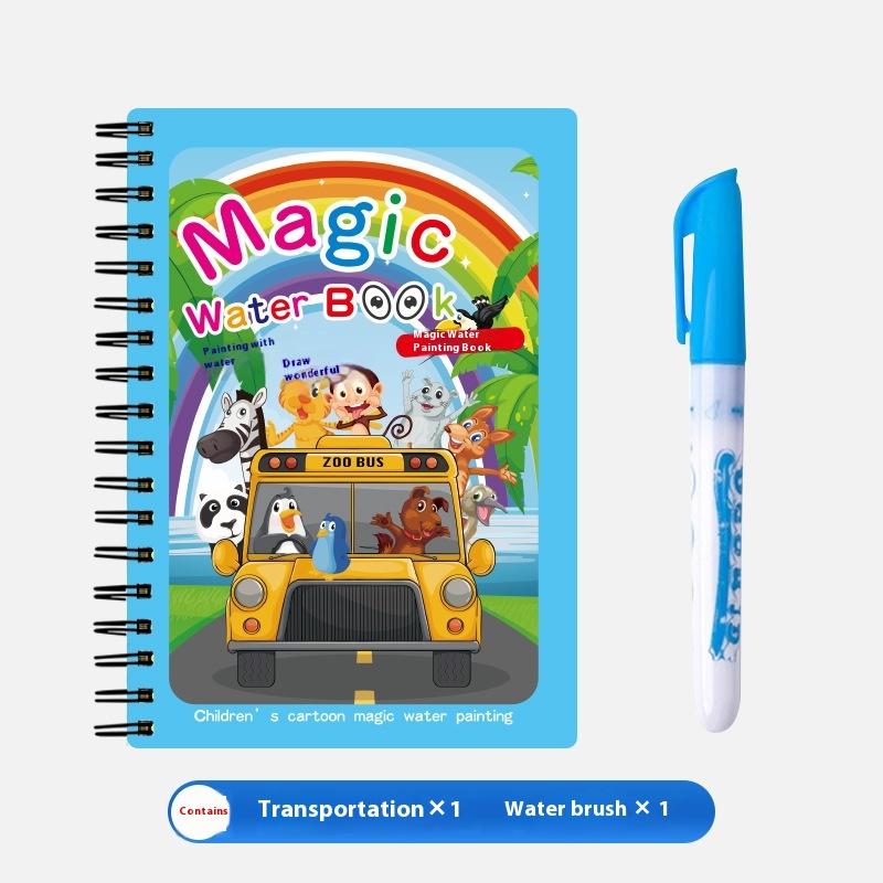 

1 Book+1 Pen Reusable Coloring Book Water Painting Book Sensory Early Education Puzzle Drawing Toys