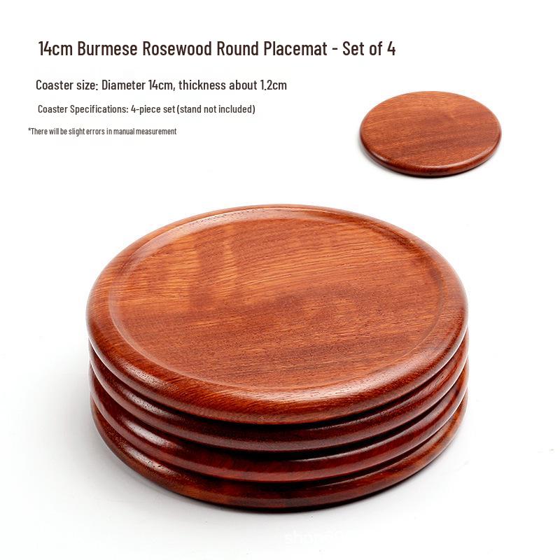 Myanmar Rosewood Heat-Resistant Wooden Coaster and Plate Mat