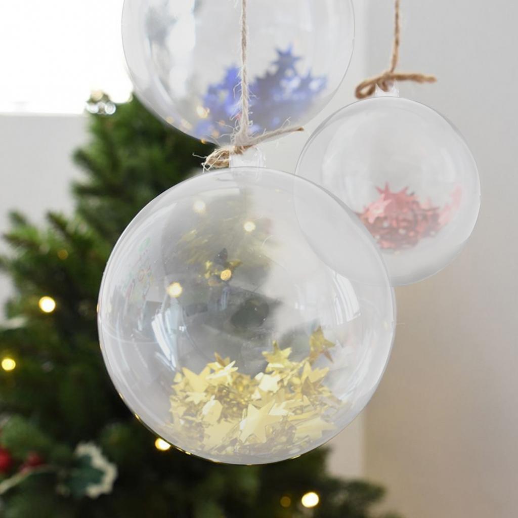 Plastic Christmas Ball 10cm Shopping Transparent 14cm
