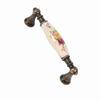 Vintage Flower Ceramic Bronze DIY Door Handles Cabinet Cupboard Drawer Knobs Pull 2#