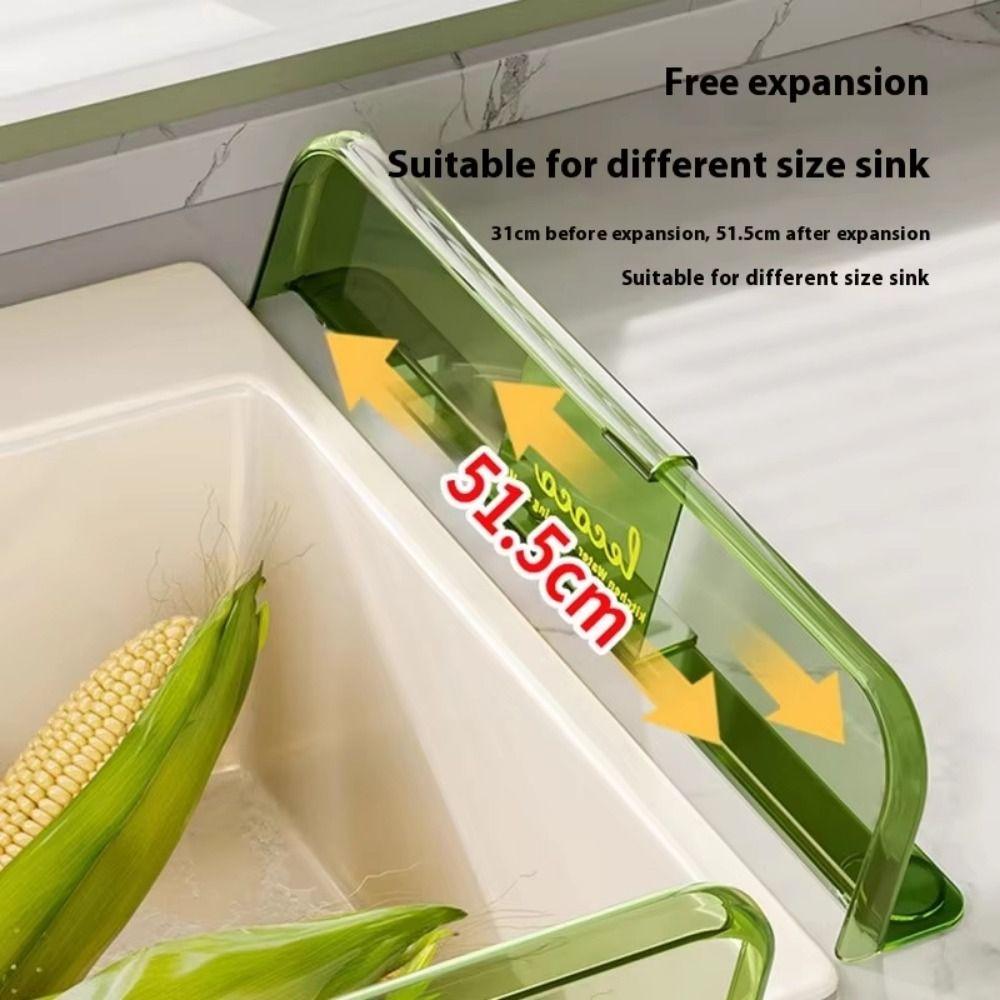 Oil-Proof Raised Water Baffle Stretchable Anti-water Board Widely Use Sink Water Splash Guard  Dish