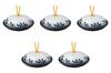 Set of 5 Small Blue and White Octopus Arabesque Ceramic Pots X Ceramic Pots with Reinforced Direct Setomonohonpo (17.1 7cm) Lids, Heat,