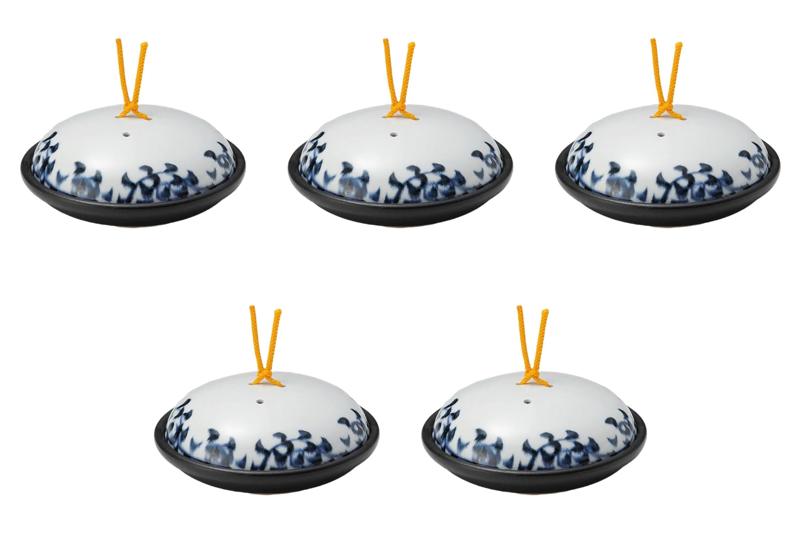 

Set of 5 Small Blue and White Octopus Arabesque Ceramic Pots x Ceramic Pots with Reinforced Direct Setomonohonpo (17.1 7cm) Lids, Heat,