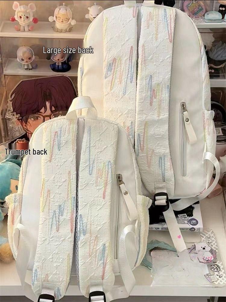Soft-Girl Pastel Backpack - Cute, Compact School Bag for Female College Students