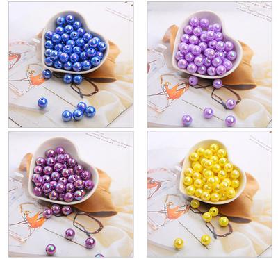 Home Party Supplies For Necklace Jewelry Accessories Hot Sale Round High Quality Loose Beads 50PCS 8mm Bracelets Imitation Pearl Popular DIY AB